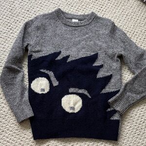 Crewcuts 100% wool monster sweater. Adorable!! Gray and Navy, size 6/7